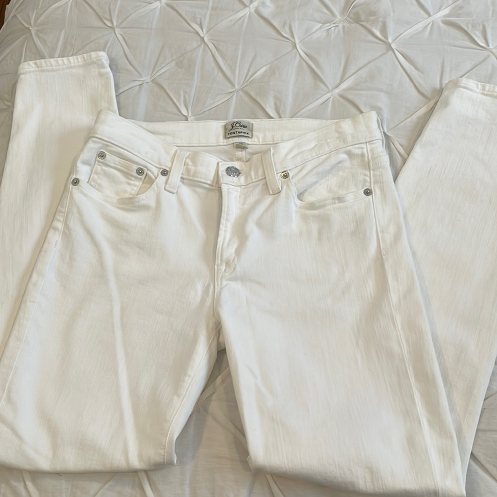 J CREW white toothpick jeans